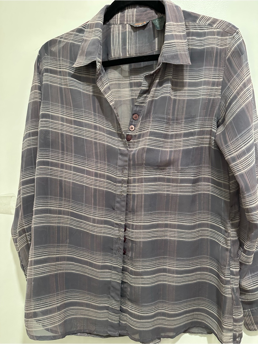 Merrell Lavender-Gray Striped Button Shirt